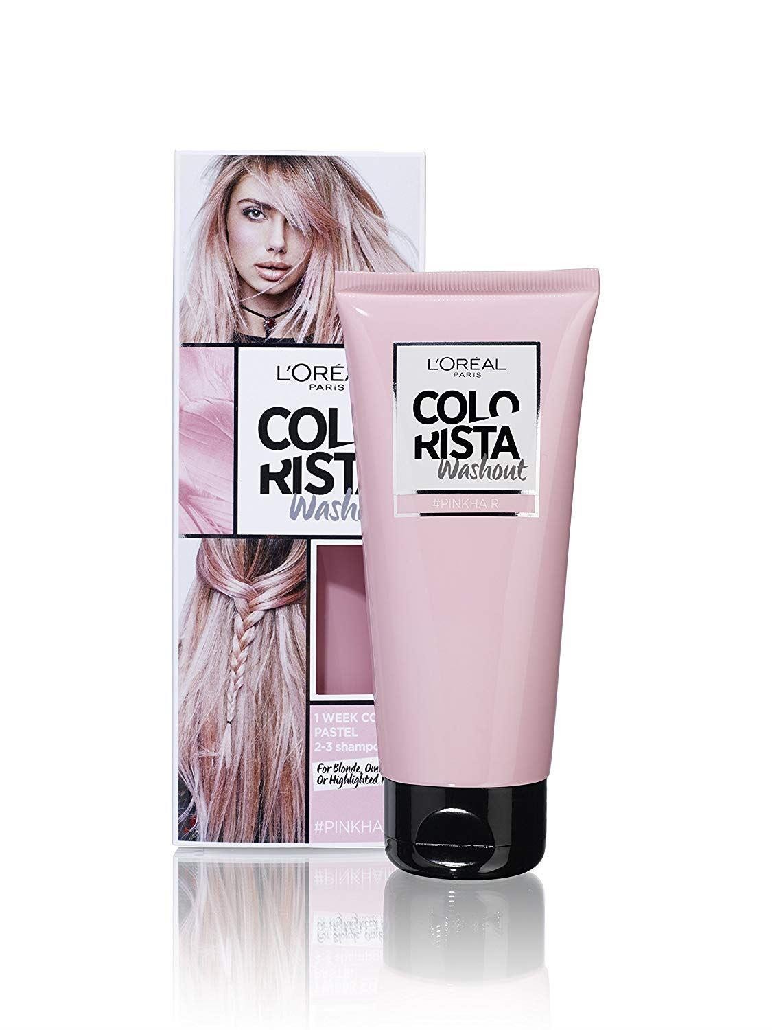 L'Oreal Colorista Washout Temporary Hair Dye, Pink, Lasts 2-3 Washes